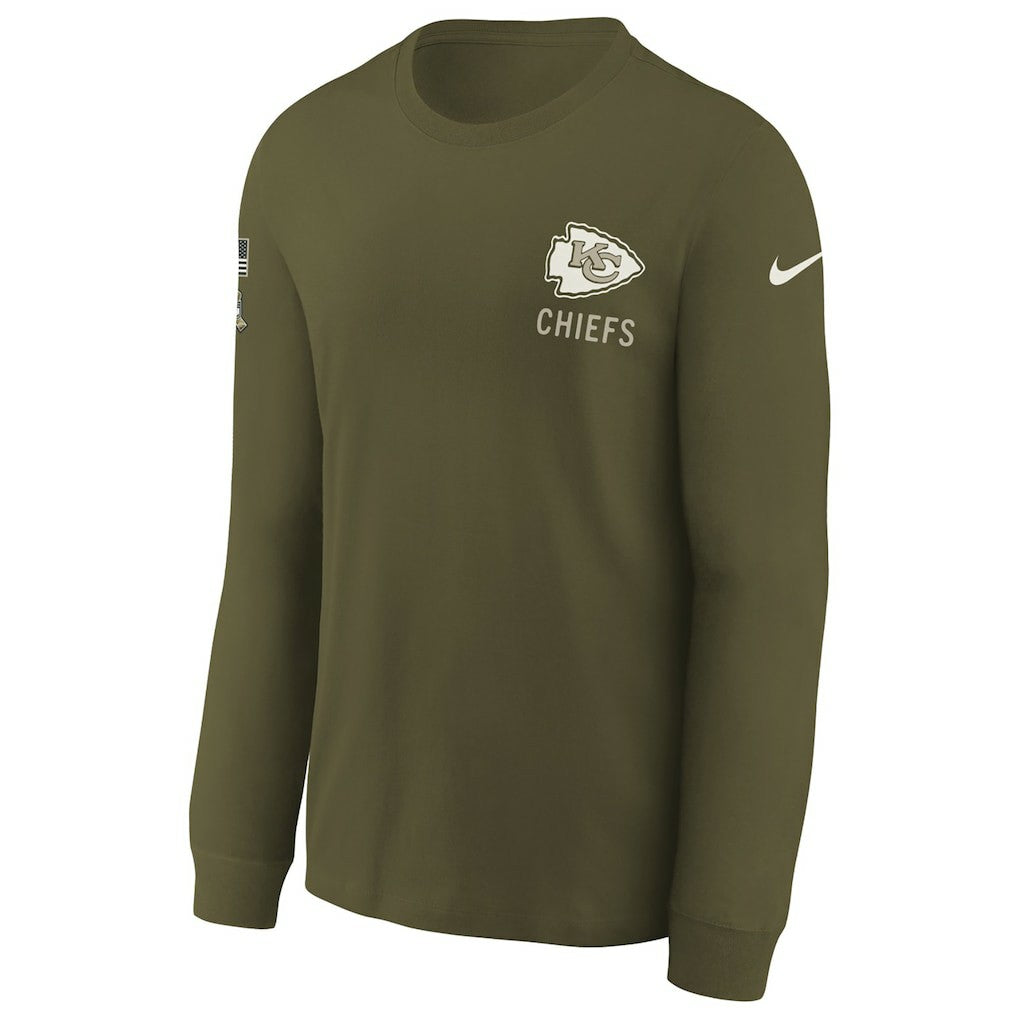 Youth 2025 Salute to Service Sideline Long Sleeve T-Shirt - Kansas City Chiefs T-shirts