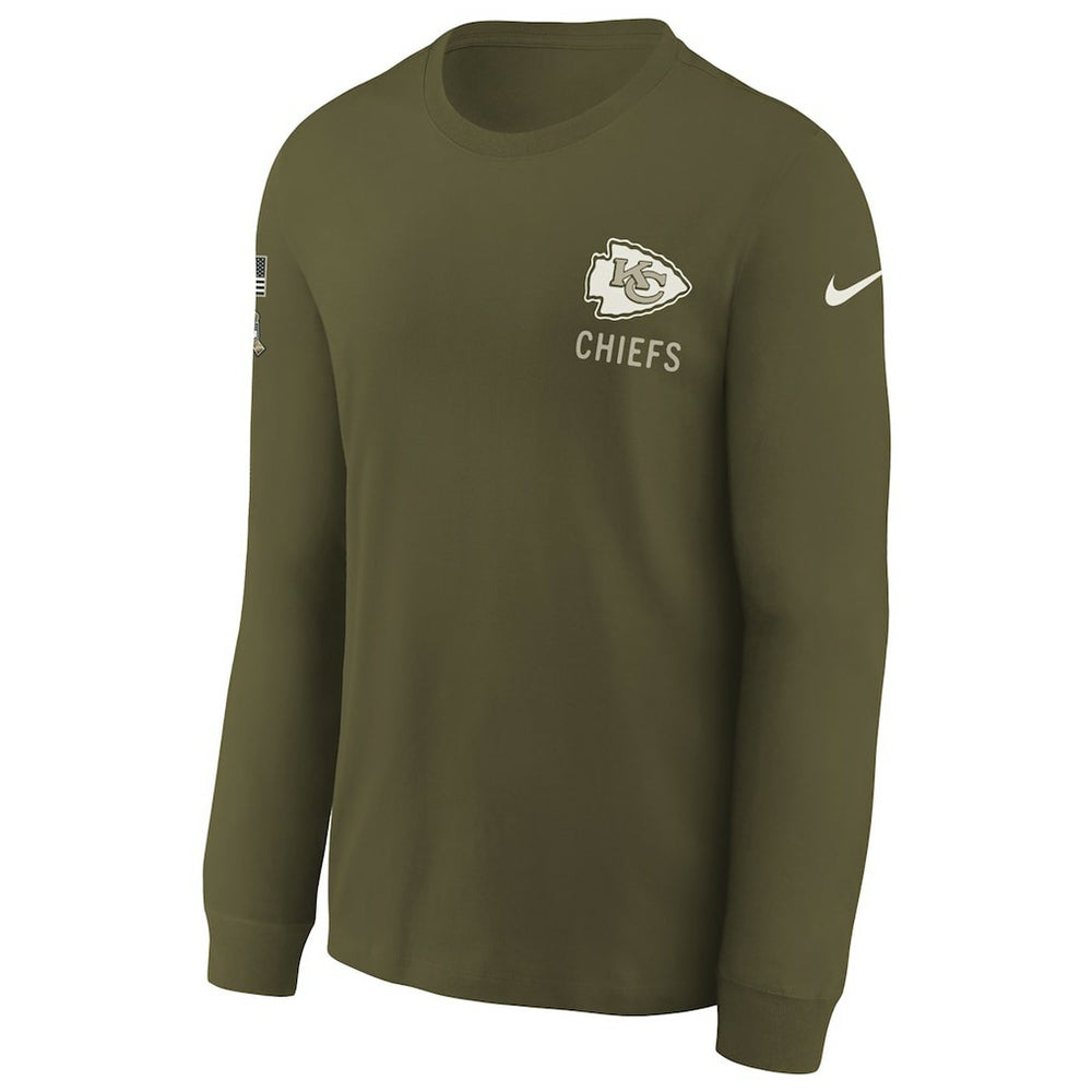 Youth 2025 Salute to Service Sideline Long Sleeve T-Shirt - Kansas City Chiefs T-shirts