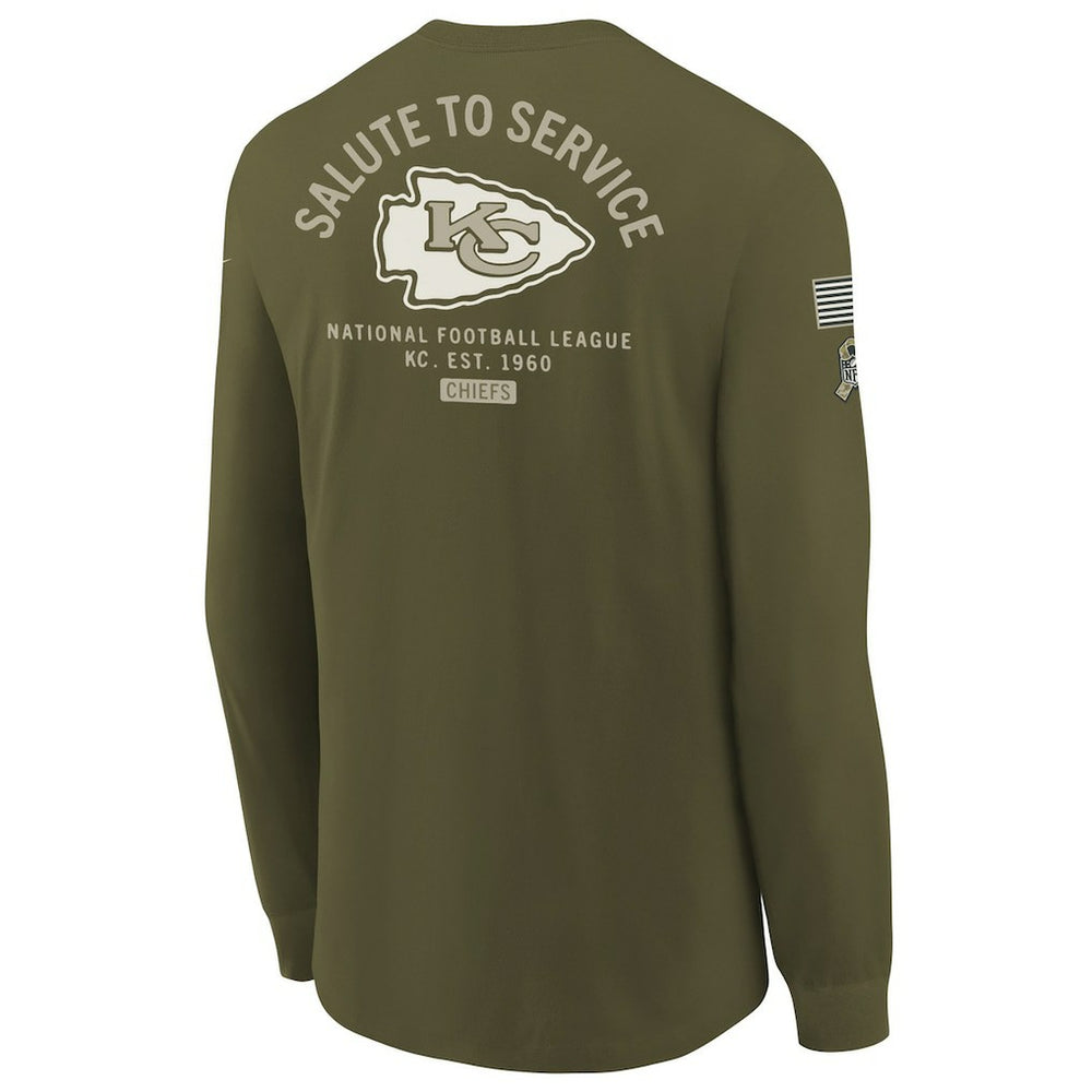 Youth 2025 Salute to Service Sideline Long Sleeve T-Shirt - Kansas City Chiefs T-shirts