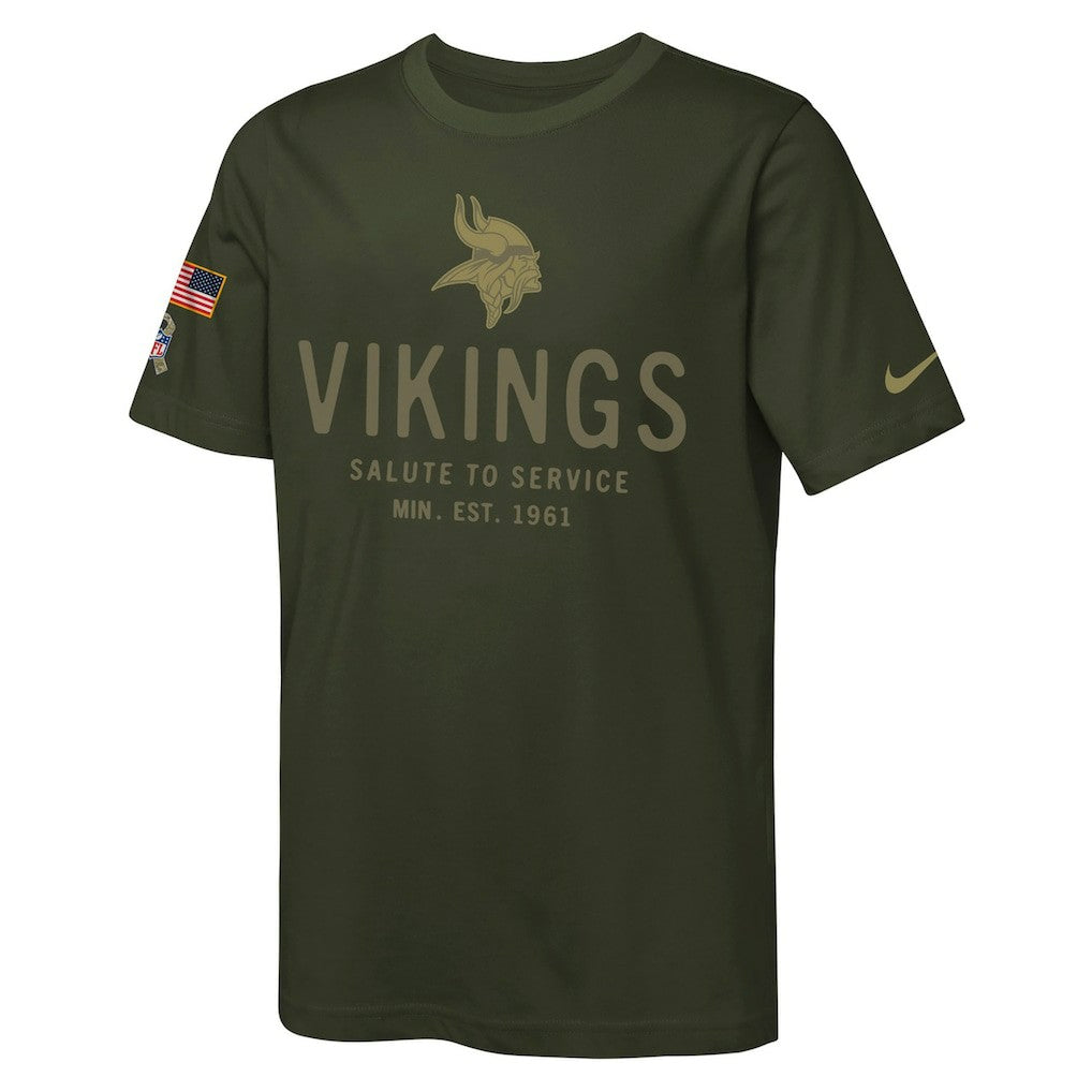 Youth 2025 Salute to Service Sideline Dri-FIT T-Shirt - Minnesota Vikings T-shirts