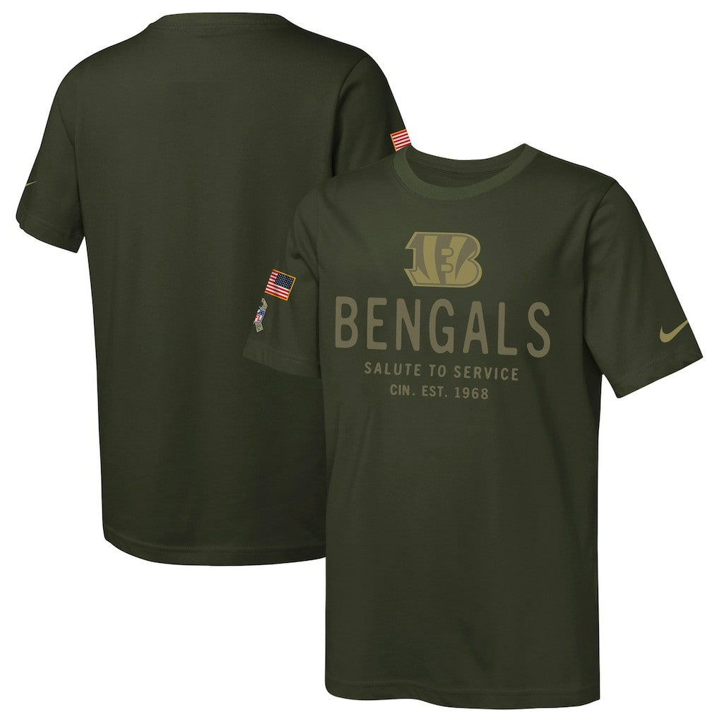 Youth 2025 Salute to Service Sideline Dri-FIT T-Shirt - Cincinnati Bengals T-shirts