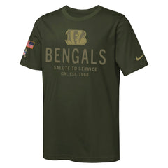 Youth 2025 Salute to Service Sideline Dri-FIT T-Shirt - Cincinnati Bengals T-shirts