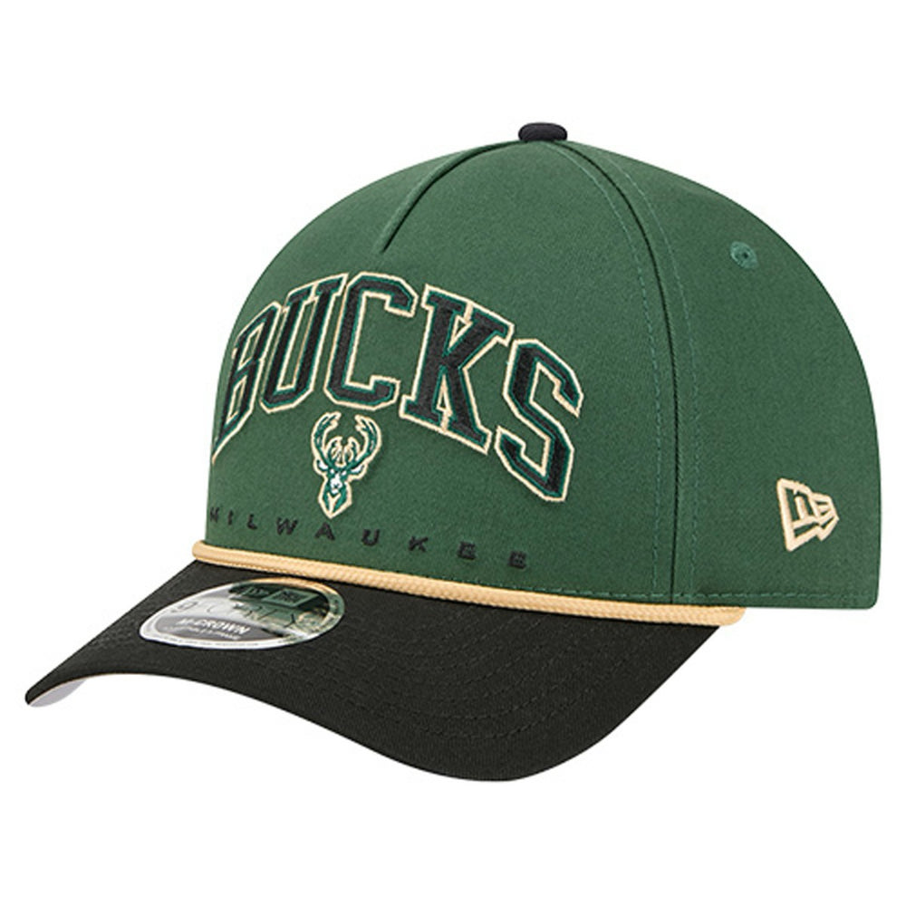 New Era Milwaukee Bucks Bold Arch COOLERA 9FORTY A-Frame M-Crown Adjustable Hat