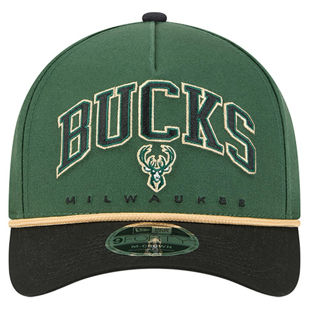 New Era Milwaukee Bucks Bold Arch COOLERA 9FORTY A-Frame M-Crown Adjustable Hat