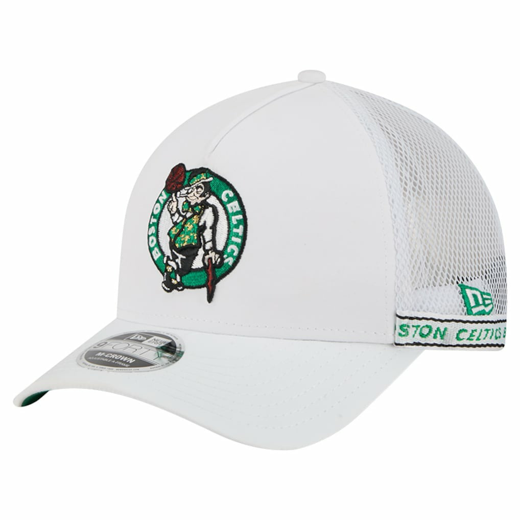New Era Boston Celtics Featherweight Team Tape 9FORTY M-Crown A-Frame Adjustable Hat
