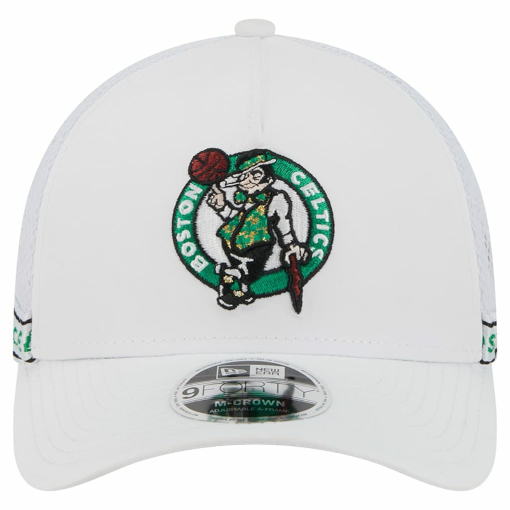 New Era Boston Celtics Featherweight Team Tape 9FORTY M-Crown A-Frame Adjustable Hat