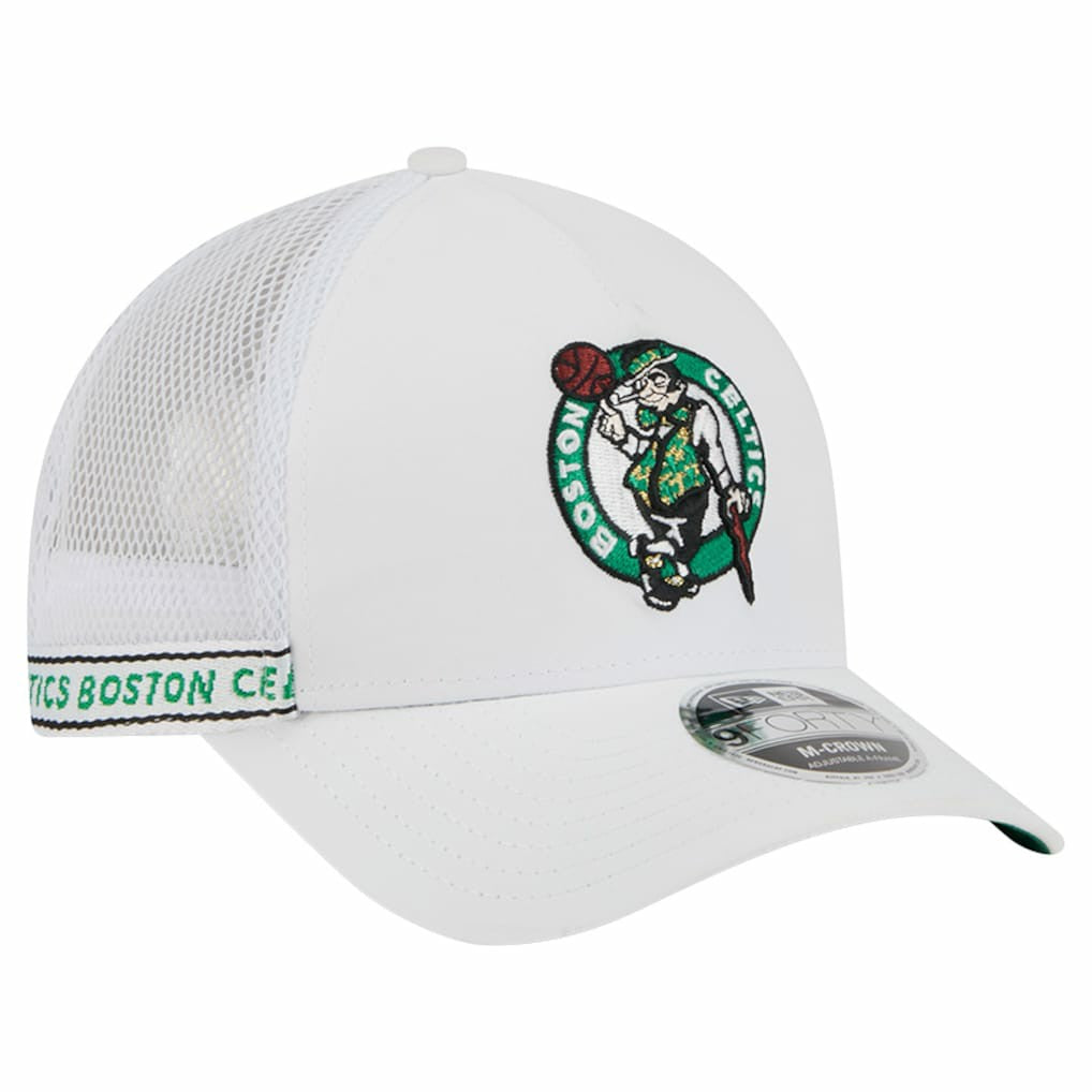 New Era Boston Celtics Featherweight Team Tape 9FORTY M-Crown A-Frame Adjustable Hat