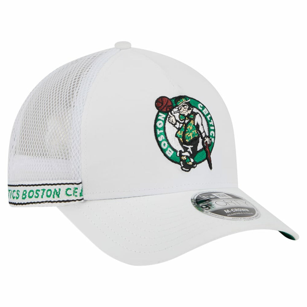 New Era Boston Celtics Featherweight Team Tape 9FORTY M-Crown A-Frame Adjustable Hat
