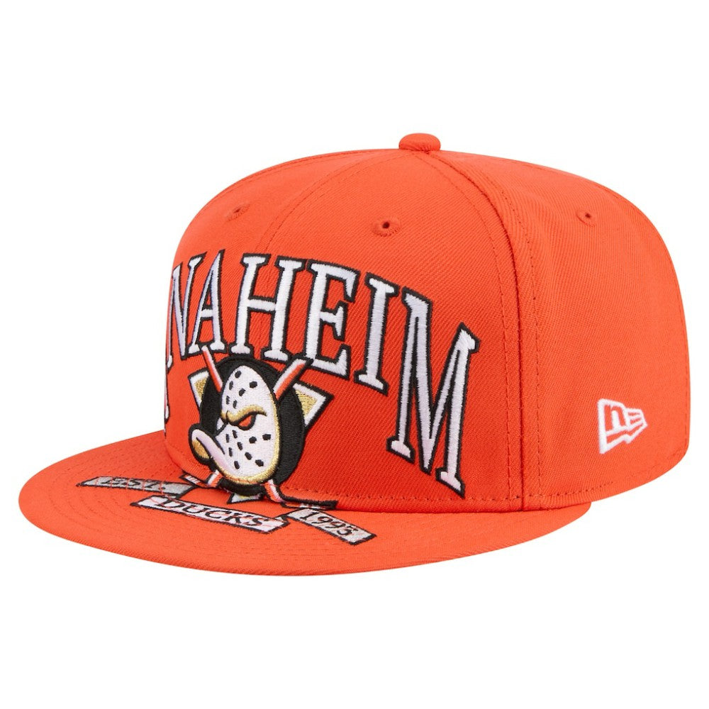 NHL Anaheim Ducks New Era Oversized Vintage Arch 59Fifty Fitted Hat