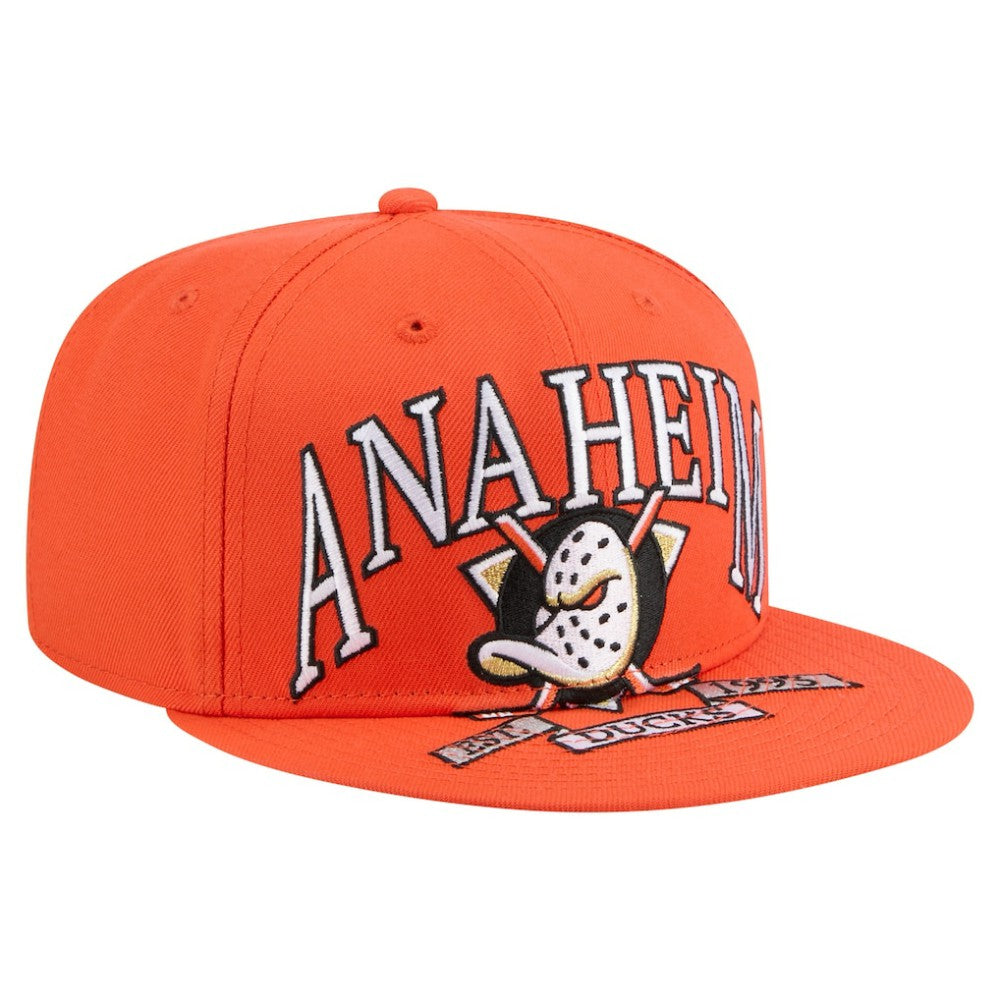 NHL Anaheim Ducks New Era Oversized Vintage Arch 59Fifty Fitted Hat