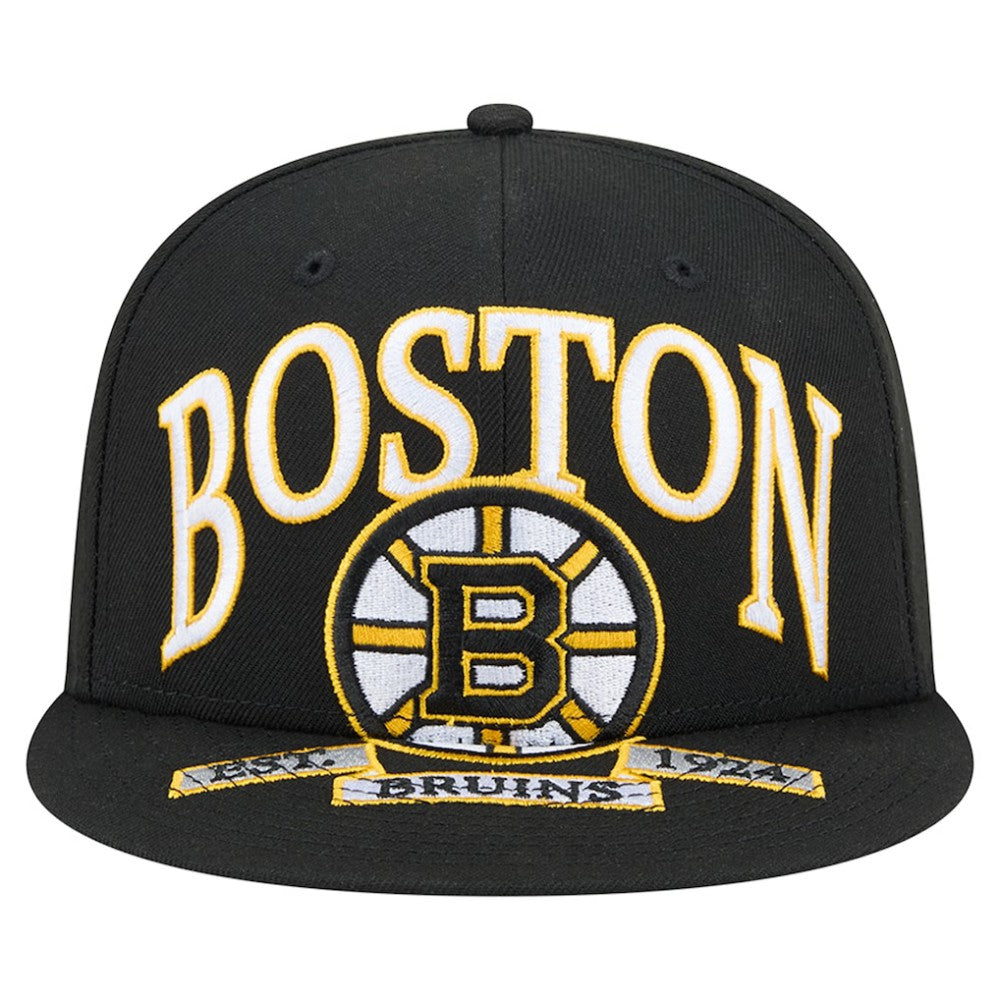 NHL Boston Bruins New Era Oversized Vintage Arch 59Fifty Fitted Hat
