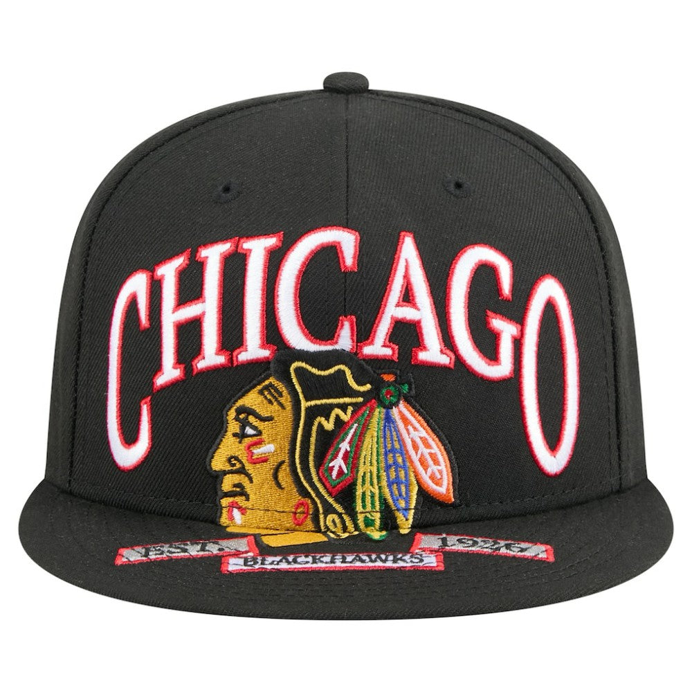 NHL Chicago Blackhawks New Era Oversized Vintage Arch 59Fifty Fitted Hat