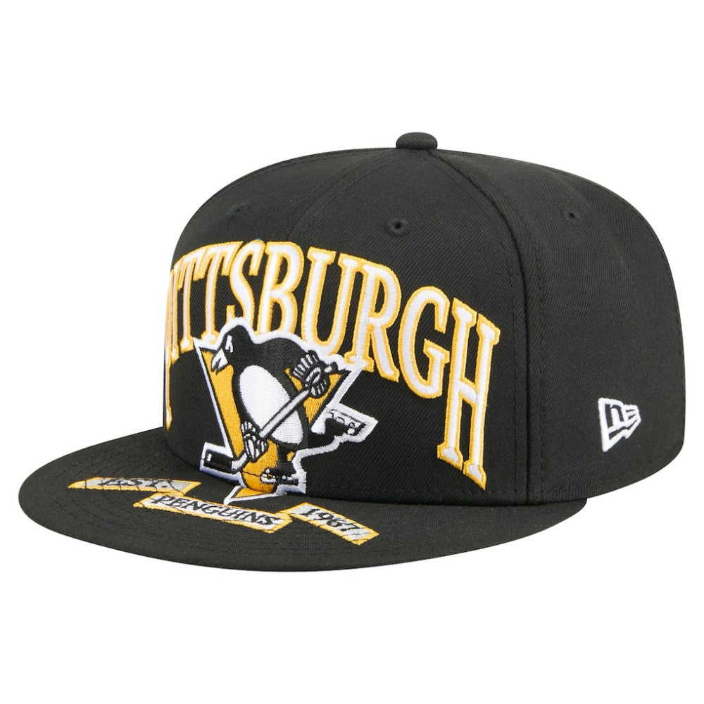 NHL Pittsburgh Penguins New Era Oversized Vintage Arch 59Fifty Fitted Hat