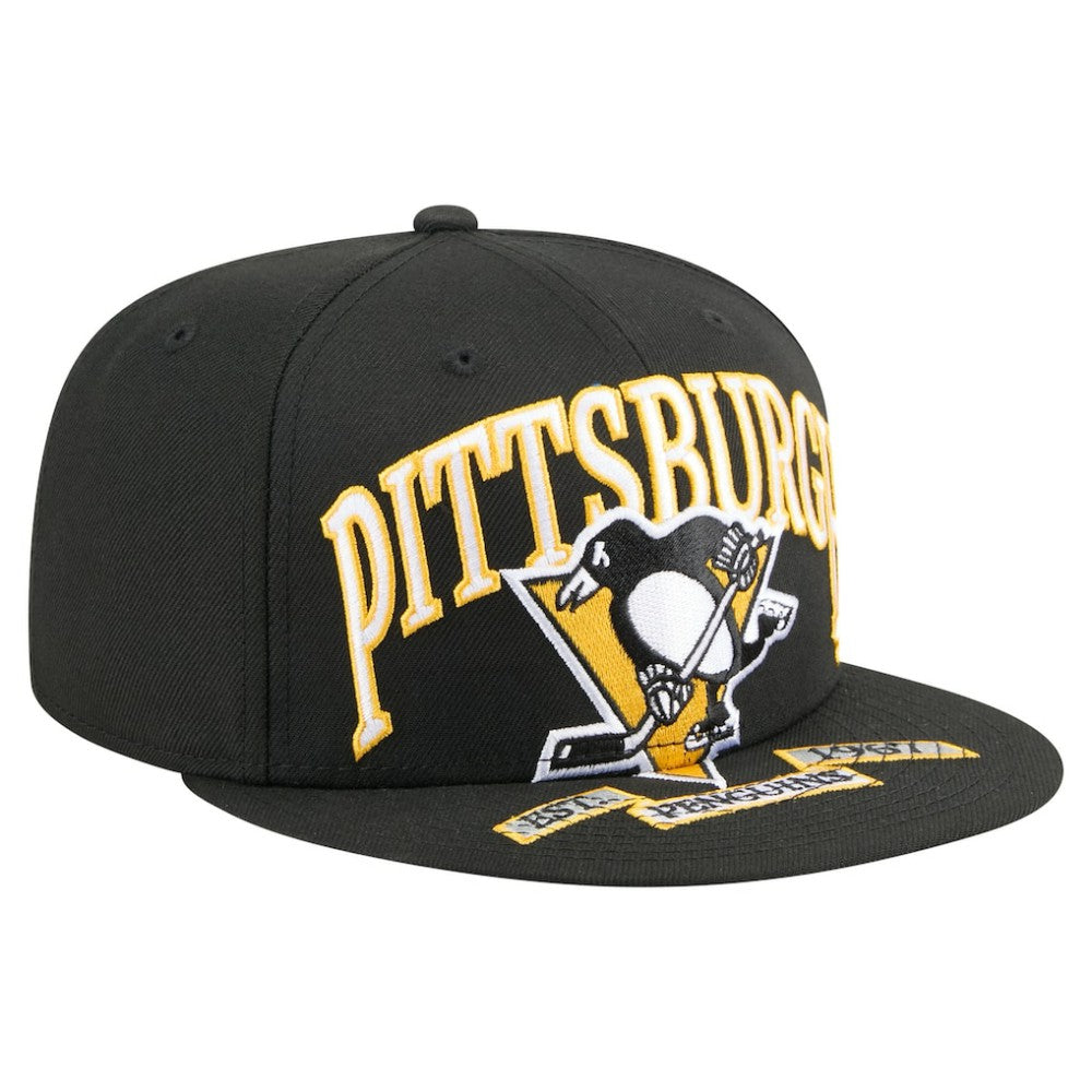 NHL Pittsburgh Penguins New Era Oversized Vintage Arch 59Fifty Fitted Hat