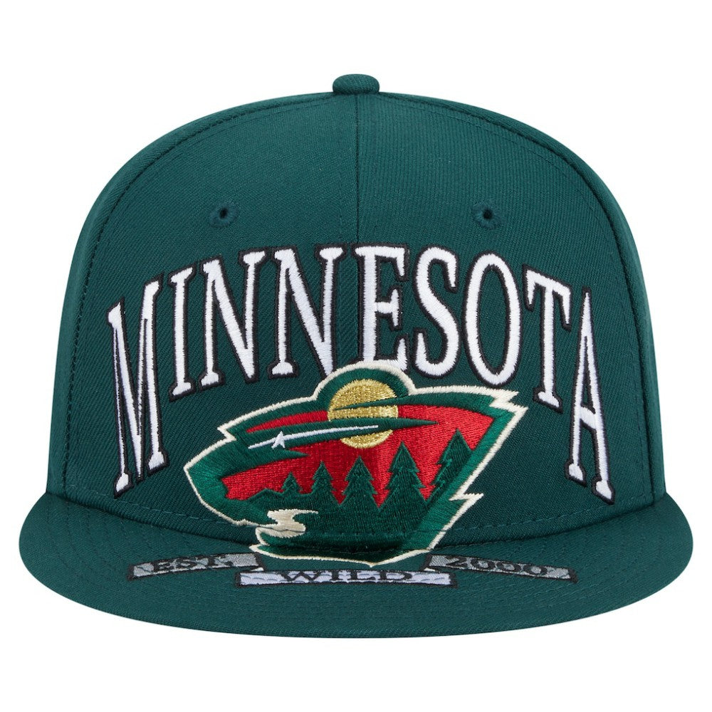 NHL Minnesota Wild New Era Oversized Vintage Arch 59Fifty Fitted Hat