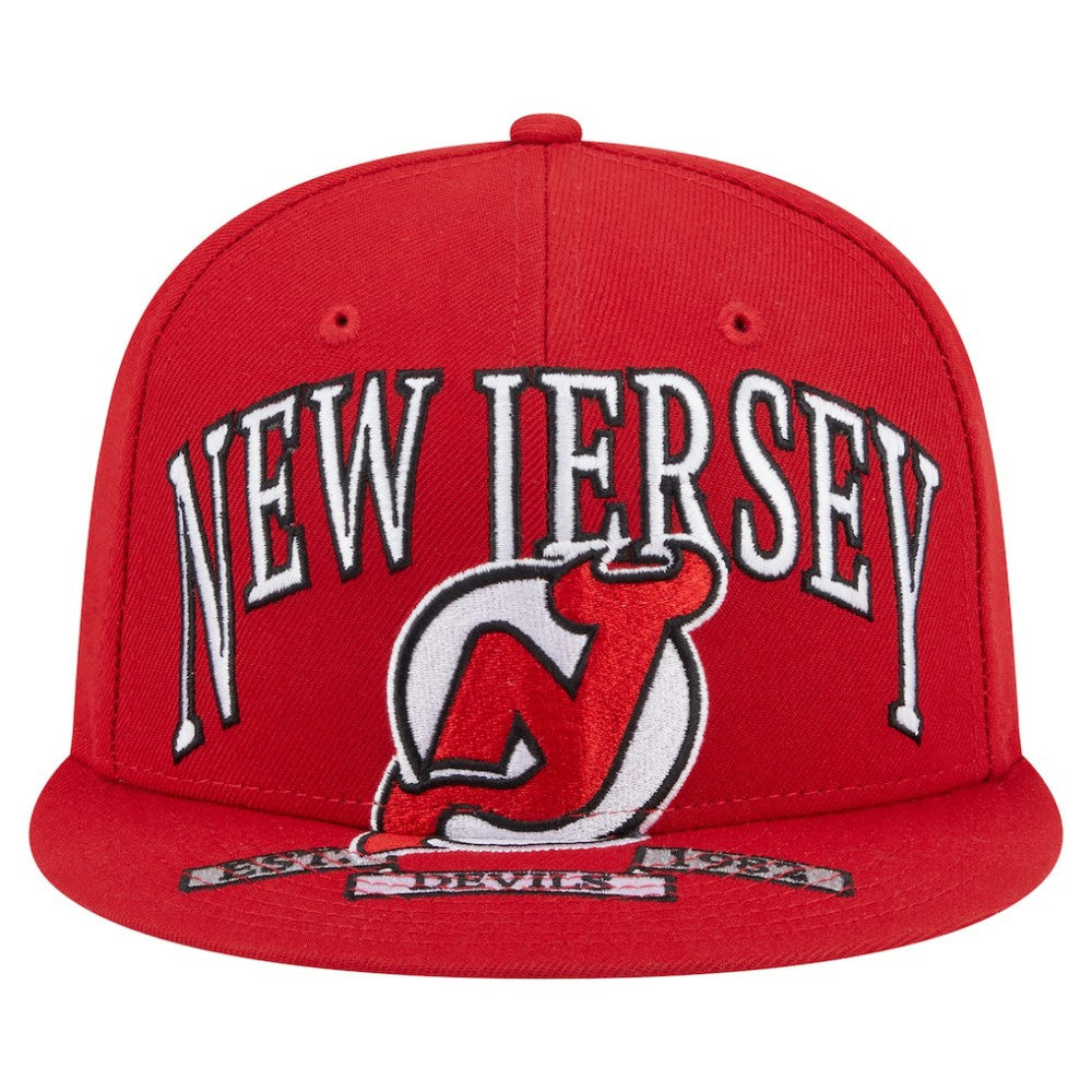 NHL New Jersey Devils New Era Oversized Vintage Arch 59Fifty Fitted Hat
