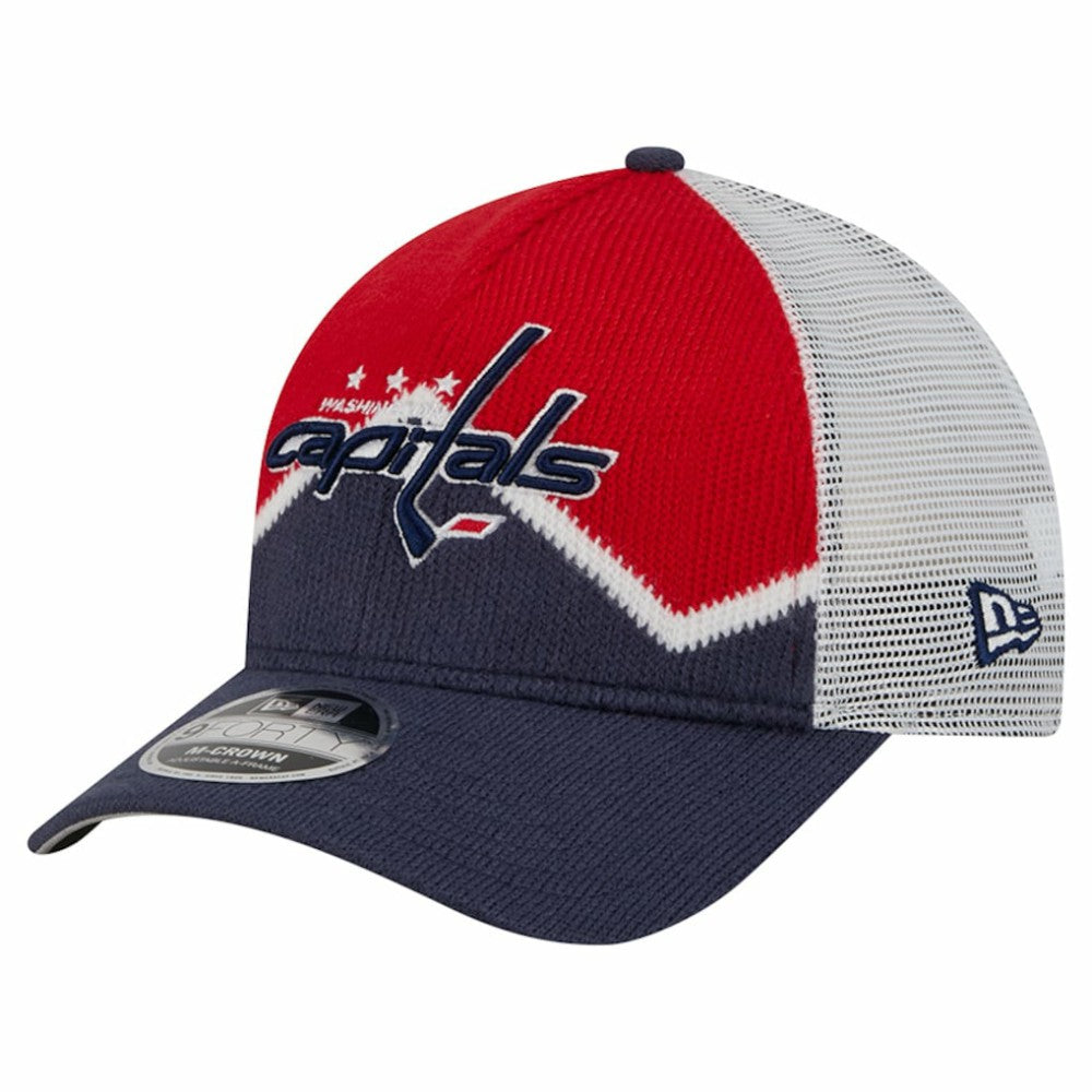 NHL Washington Capitals New Era Hockey Sock 9FORTY A-Frame M-Crown Adjustable Trucker Hat