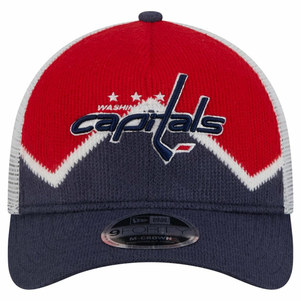 NHL Washington Capitals New Era Hockey Sock 9FORTY A-Frame M-Crown Adjustable Trucker Hat