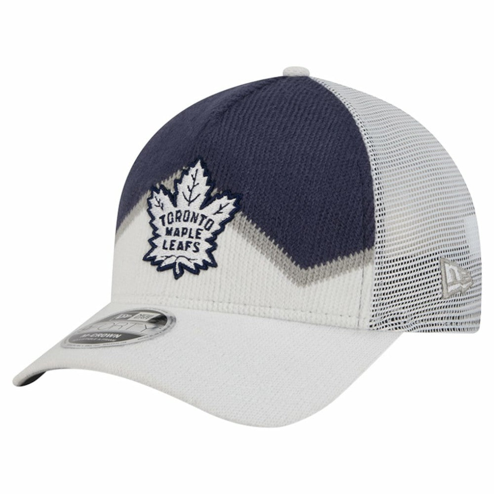 NHL Toronto Maple Leafs New Era Hockey Sock 9FORTY A-Frame M-Crown Adjustable Trucker Hat