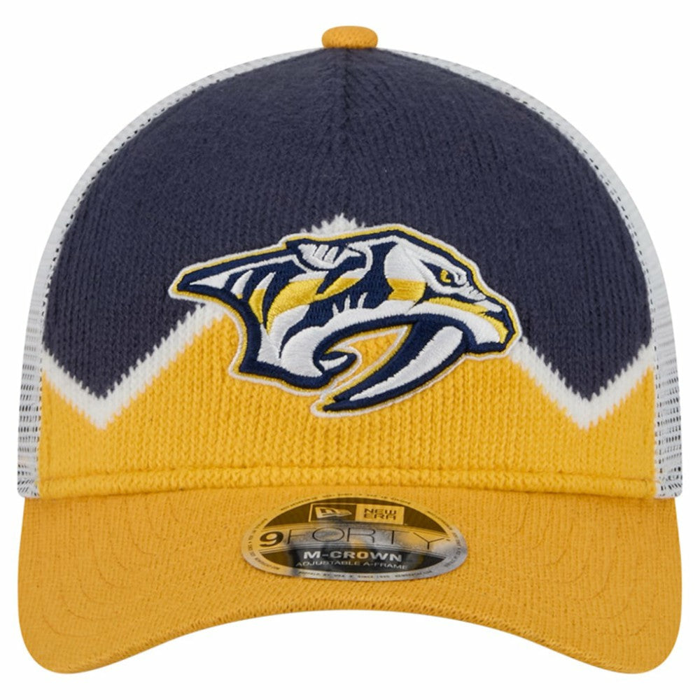 NHL Nashville Predators New Era Hockey Sock 9FORTY A-Frame M-Crown Adjustable Trucker Hat
