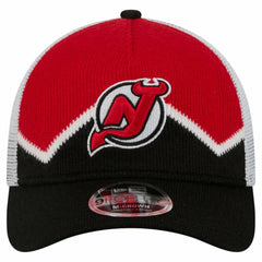 NHL New Jersey Devils New Era Hockey Sock 9FORTY A-Frame M-Crown Adjustable Trucker Hat
