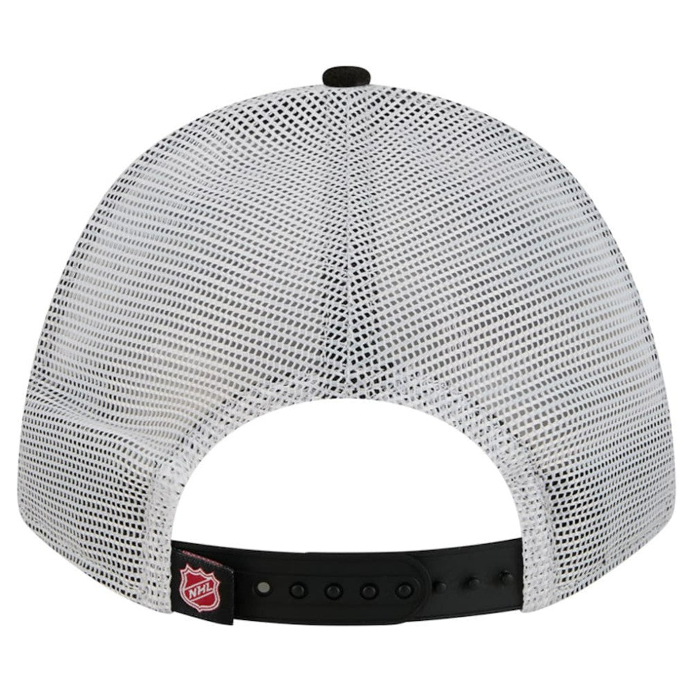 NHL Carolina Hurricanes New Era Hockey Sock 9FORTY A-Frame M-Crown Adjustable Trucker Hat