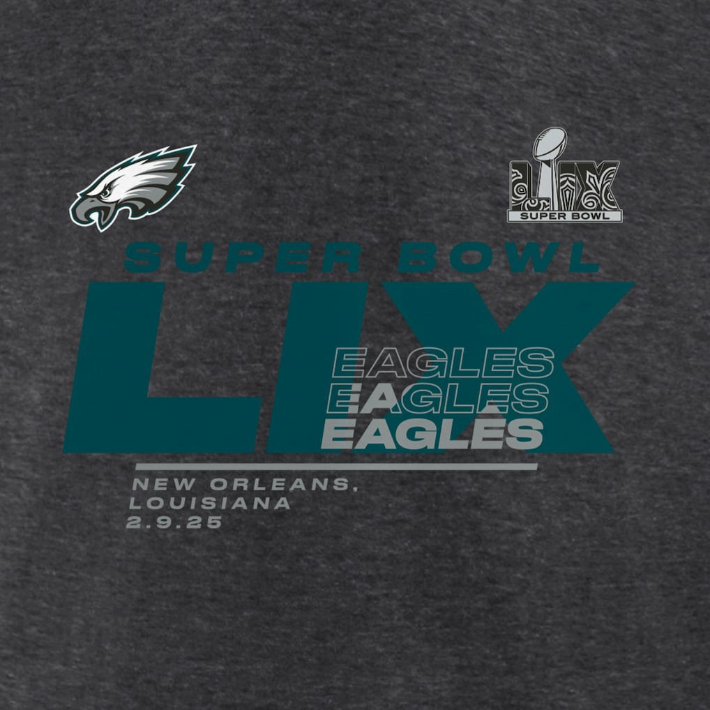 Women's Super Bowl LIX Quick Pass Long Sleeve V-Neck T-Shirt - Philadelphia Eagles T-shirts
