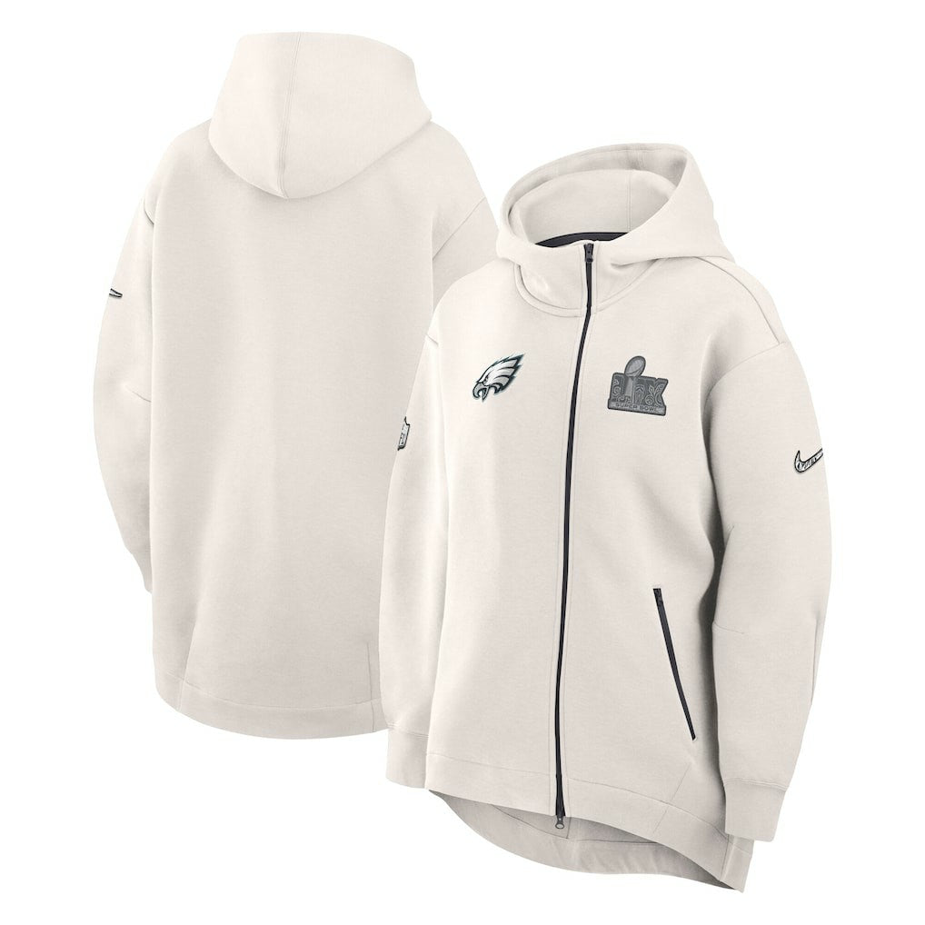 Women's Super Bowl LIX Opening Night Tech Fleece Full-Zip Hoodie - Philadelphia Eagles Hoodies