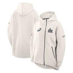 Women's Super Bowl LIX Opening Night Tech Fleece Full-Zip Hoodie - Philadelphia Eagles Hoodies
