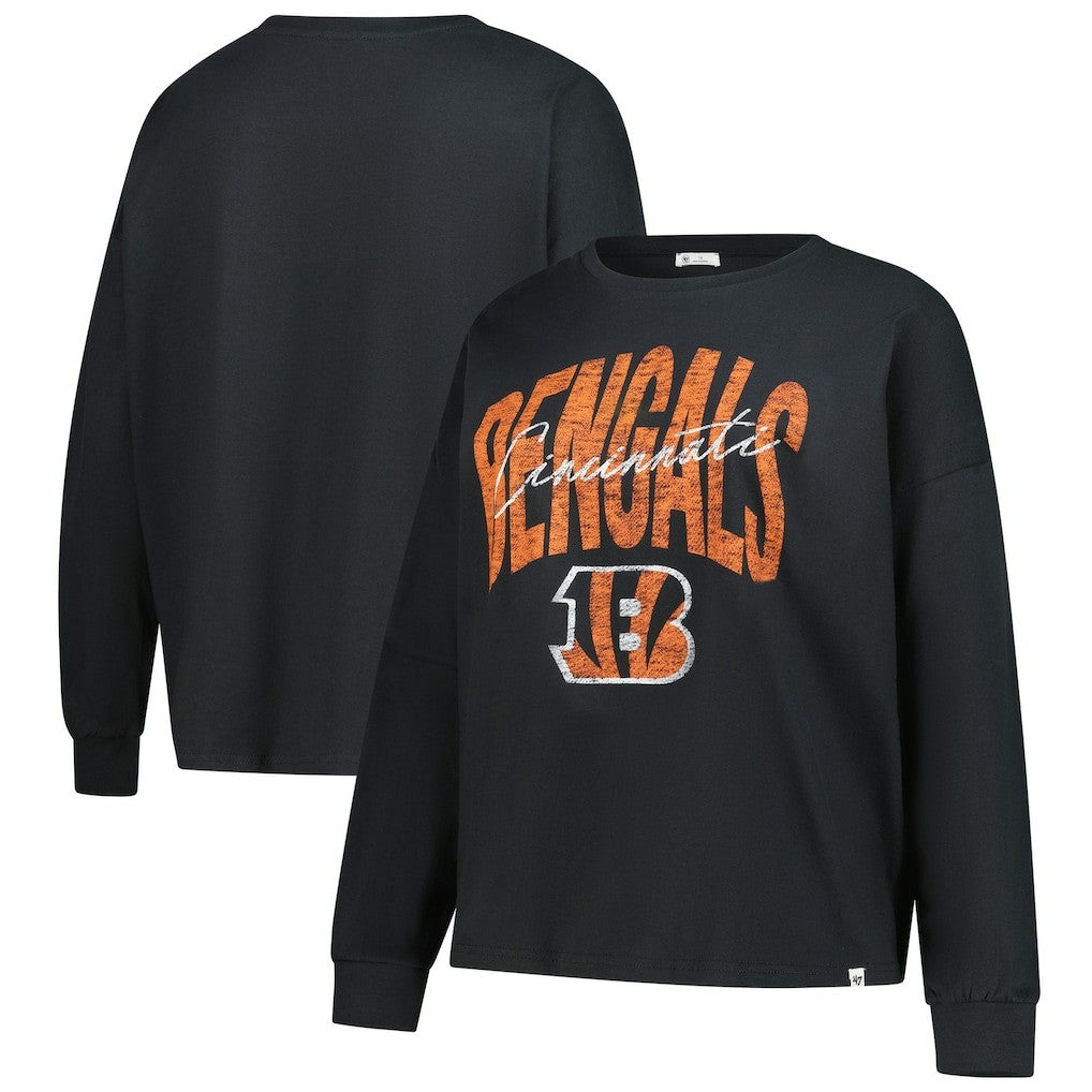 '47 Women's Plus Size Muse Sydney Long Sleeve T-Shirt - Cincinnati Bengals T-shirts