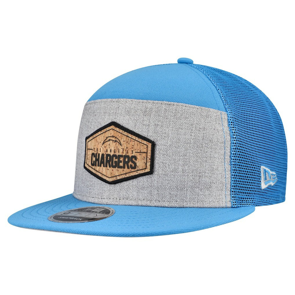 Cork Split Panel 9FIFTY Trucker Snapback Hat - Los Angeles Chargers Hats