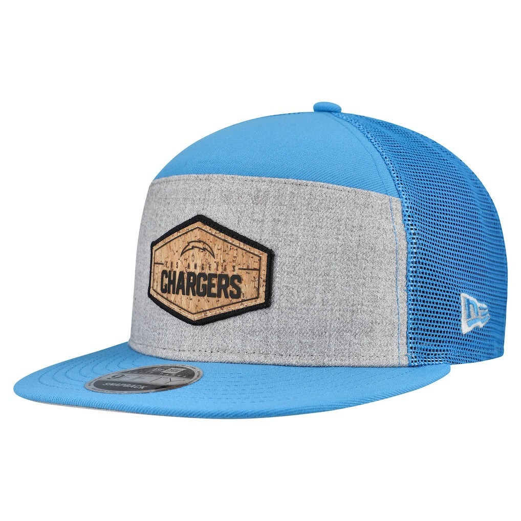 Cork Split Panel 9FIFTY Trucker Snapback Hat - Los Angeles Chargers Hats