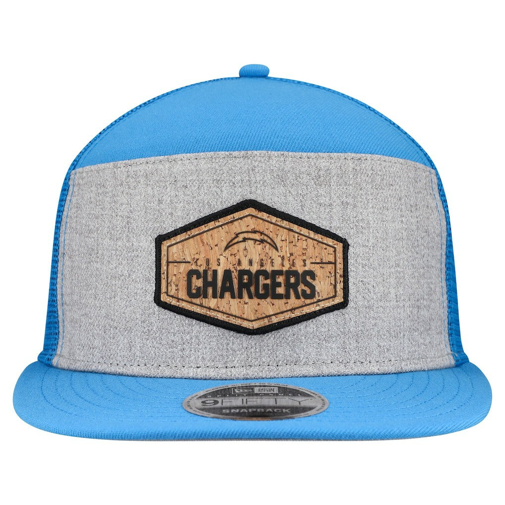 Cork Split Panel 9FIFTY Trucker Snapback Hat - Los Angeles Chargers Hats