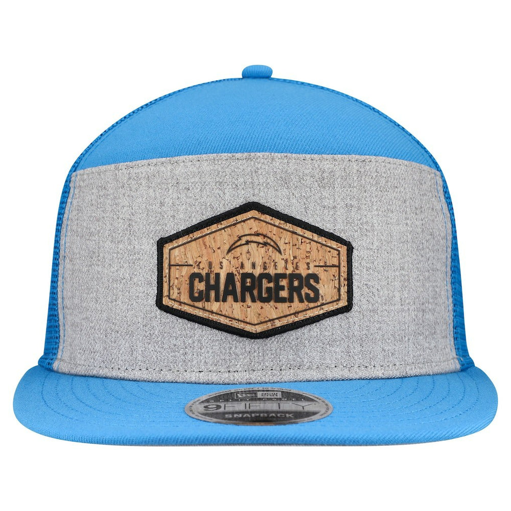 Cork Split Panel 9FIFTY Trucker Snapback Hat - Los Angeles Chargers Hats