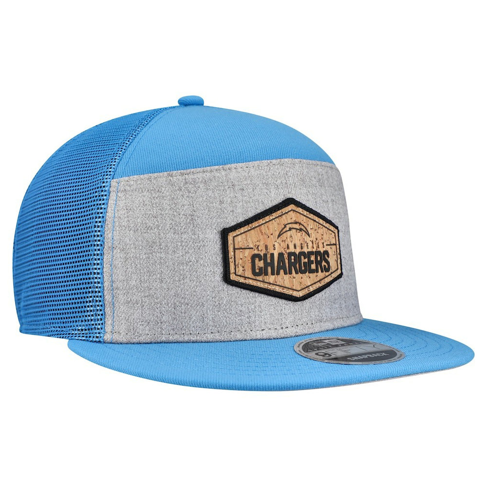 Cork Split Panel 9FIFTY Trucker Snapback Hat - Los Angeles Chargers Hats