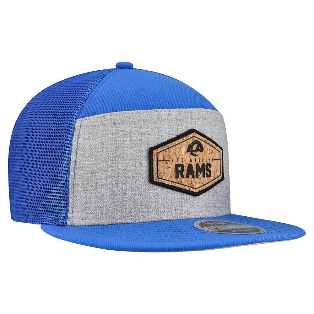 Cork Split Panel 9FIFTY Trucker Snapback Hat - Los Angeles Rams Hats