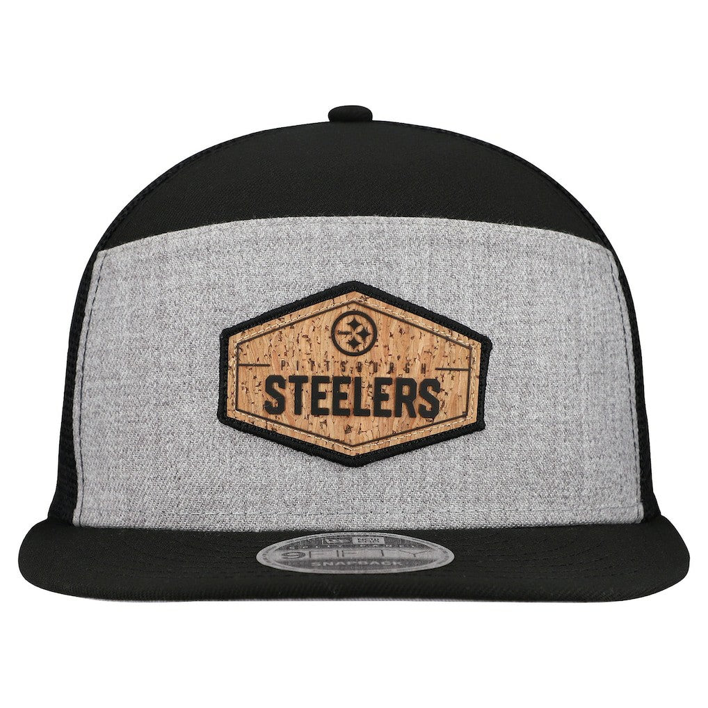 Cork Split Panel 9FIFTY Trucker Snapback Hat - Pittsburgh Steelers Hats