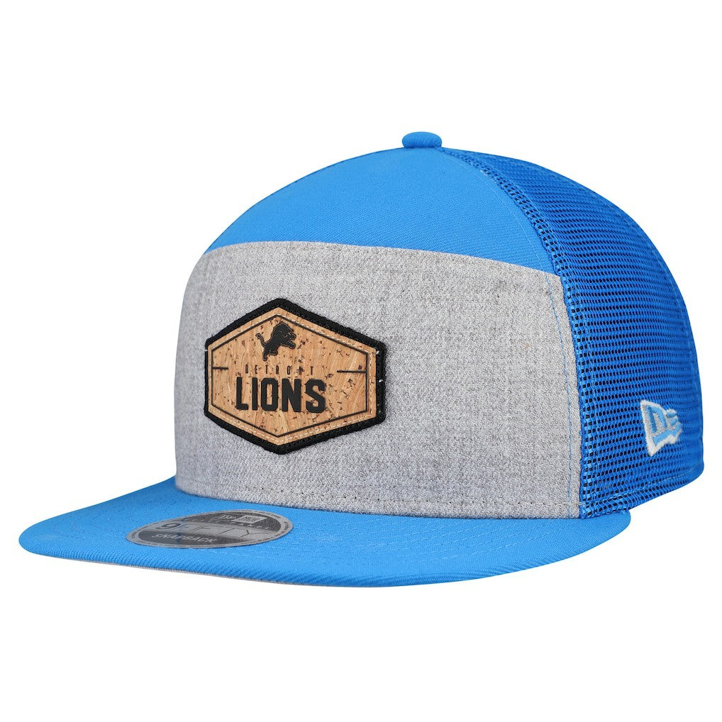 Cork Split Panel 9FIFTY Trucker Snapback Hat - Detroit Lions Hats