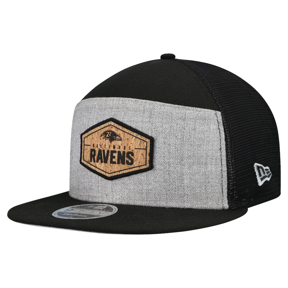 Cork Split Panel 9FIFTY Trucker Snapback Hat - Baltimore Ravens Hats