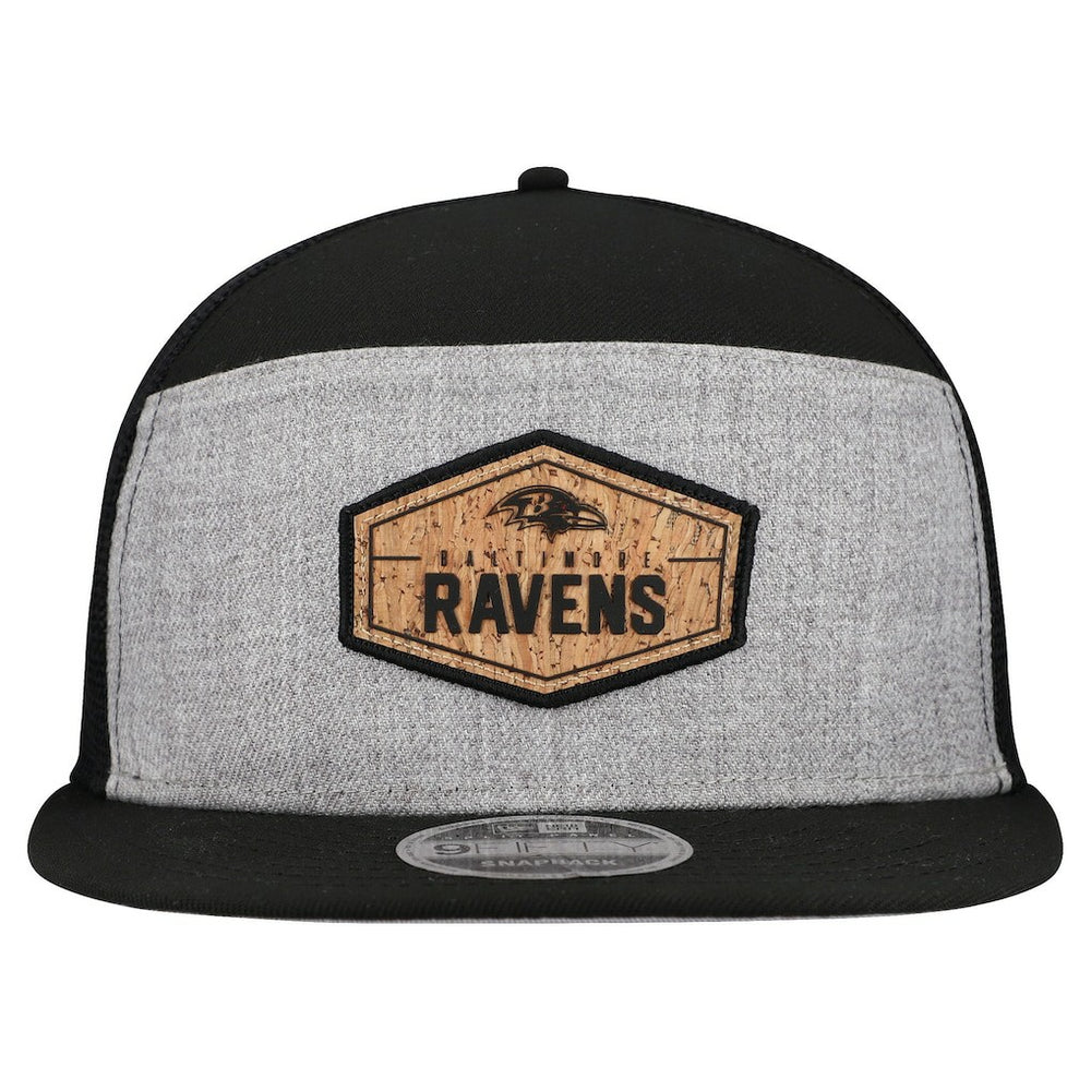 Cork Split Panel 9FIFTY Trucker Snapback Hat - Baltimore Ravens Hats