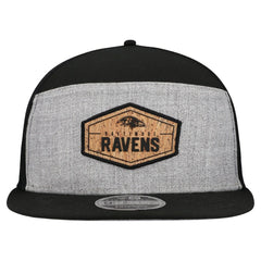 Cork Split Panel 9FIFTY Trucker Snapback Hat - Baltimore Ravens Hats