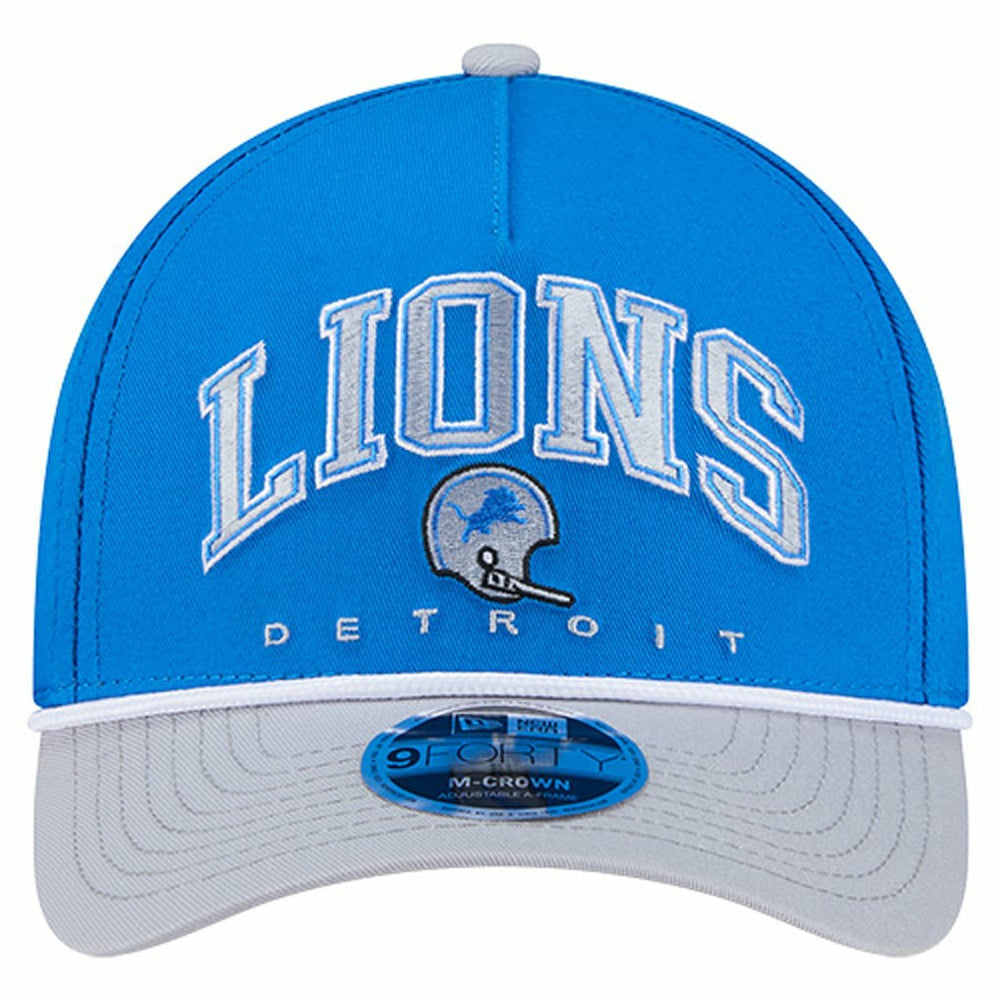 Throwback Arch COOLERA 9FORTY A-Frame M-Crown Adjustable Hat - Detroit Lions Hats