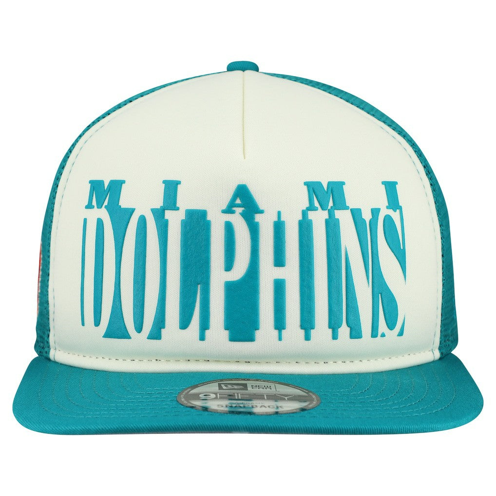 Throwback Cutout A-Frame 9FIFTY Snapback Hat - Miami Dolphins Hats
