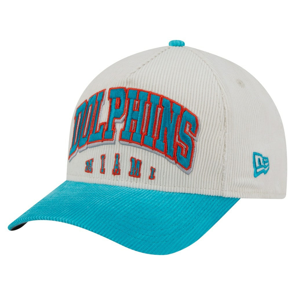 Throwback Two-Tone Sided Corduroy 9FORTY A-Frame Adjustable Hat - Miami Dolphins Hats