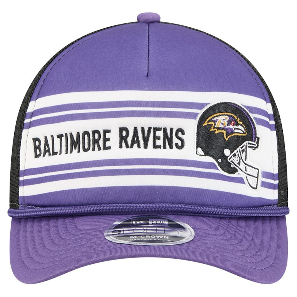Linear A-Frame 9FORTY Adjustable Hat - Baltimore Ravens Hats