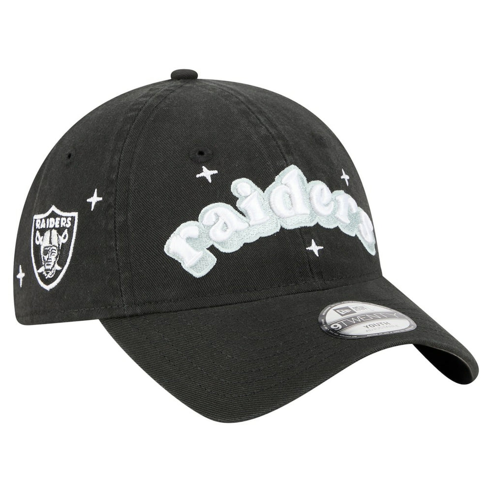 Girls Youth Cheer 9TWENTY Adjustable Hat - Las Vegas Raiders Hats