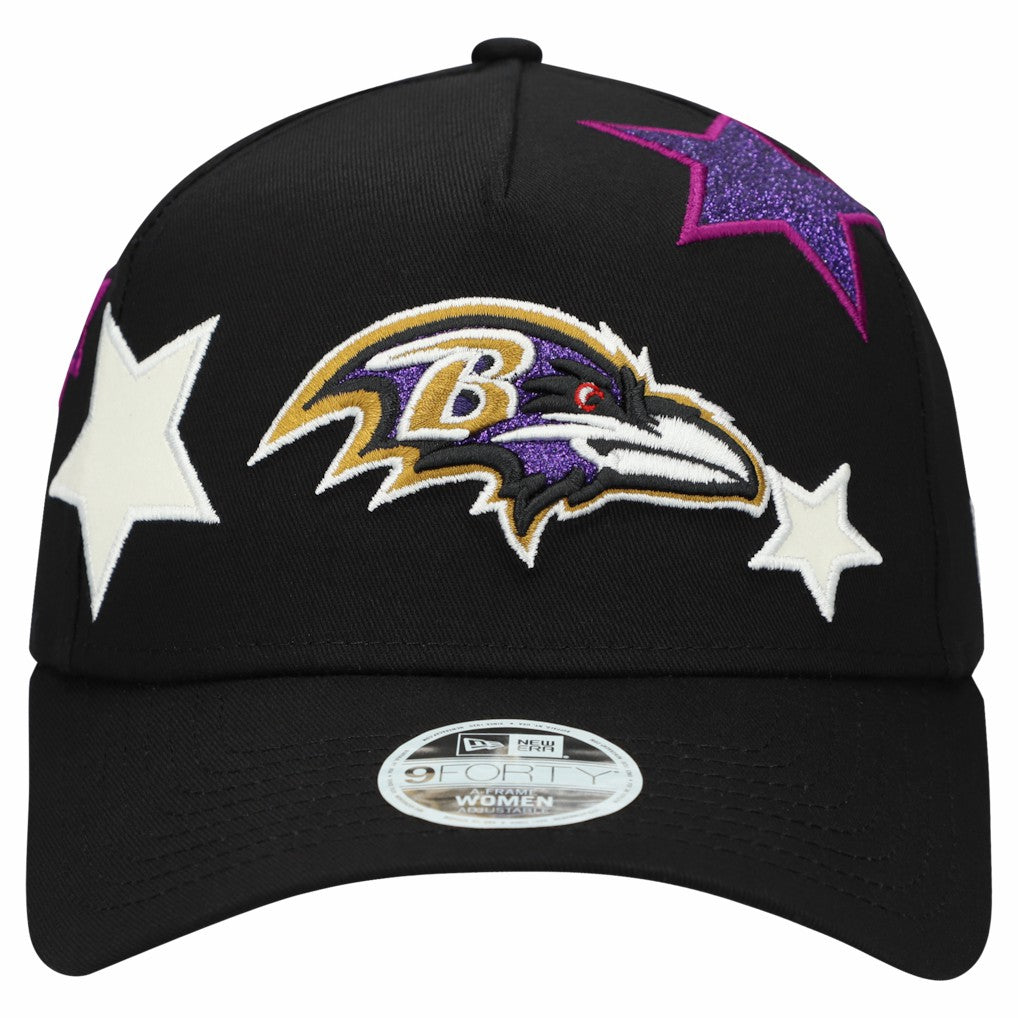Women's Stardom A-Frame 9FORTY Adjustable Hat - Baltimore Ravens Hats