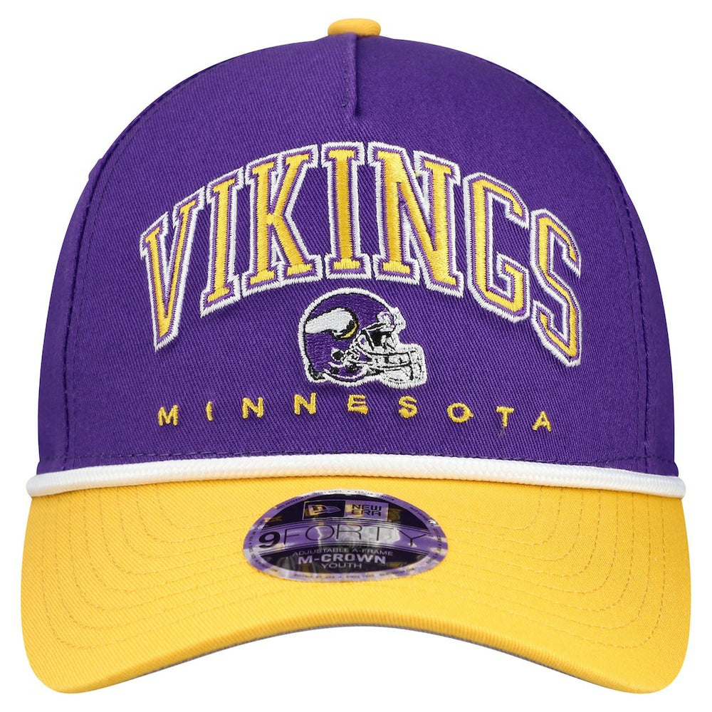 Youth Arch COOLERA 9FORTY A-Frame Adjustable Hat - Minnesota Vikings Hats
