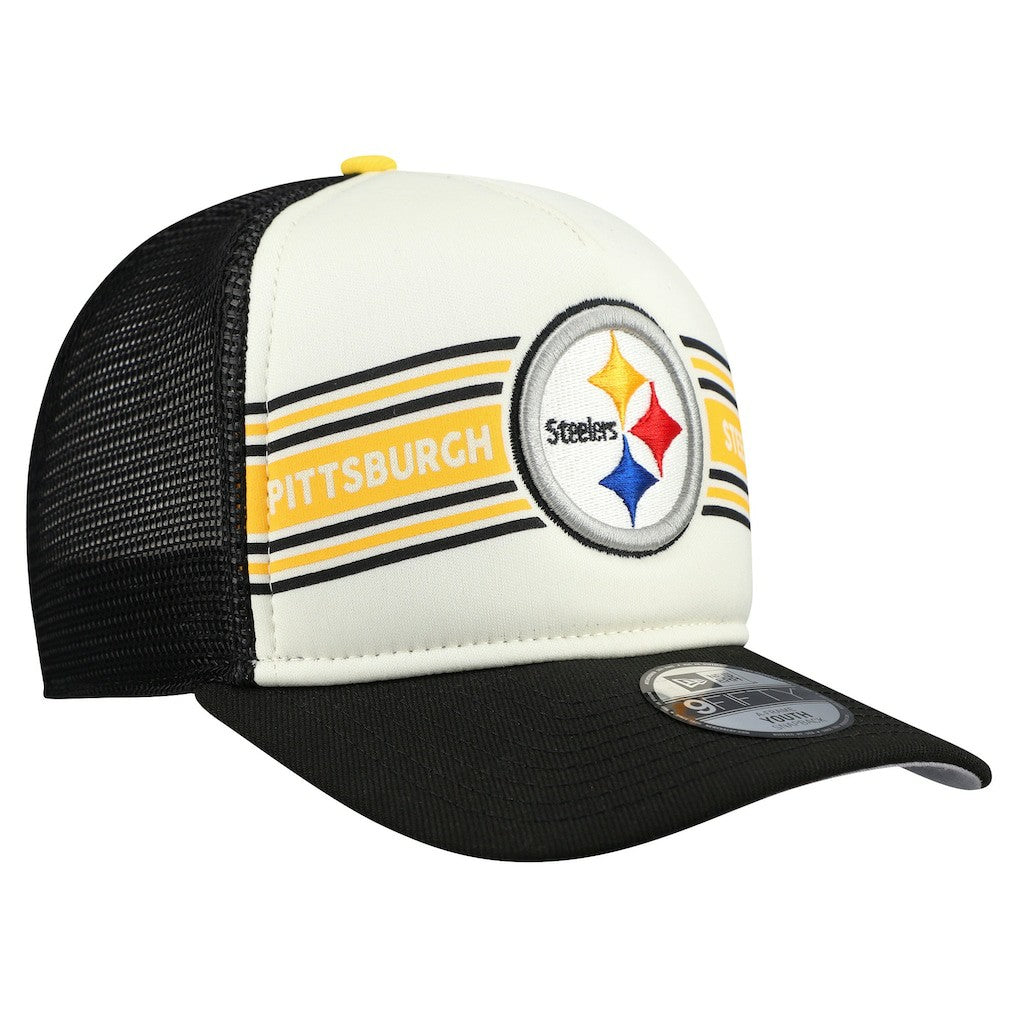 Youth Banner 9FIFTY A-Frame Adjustable Trucker Hat - Pittsburgh Steelers Hats
