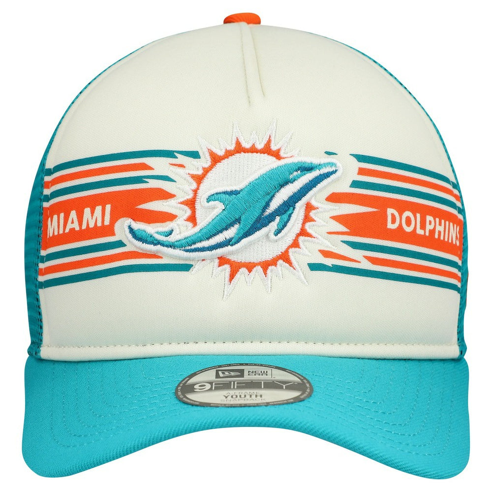 Youth Banner 9FIFTY A-Frame Adjustable Trucker Hat - Miami Dolphins Hats